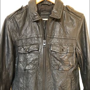 Men’s All  Saints Black Leather Jacket
